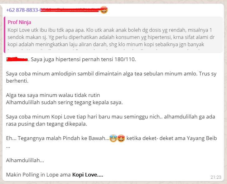 testimoni kopi love siap action